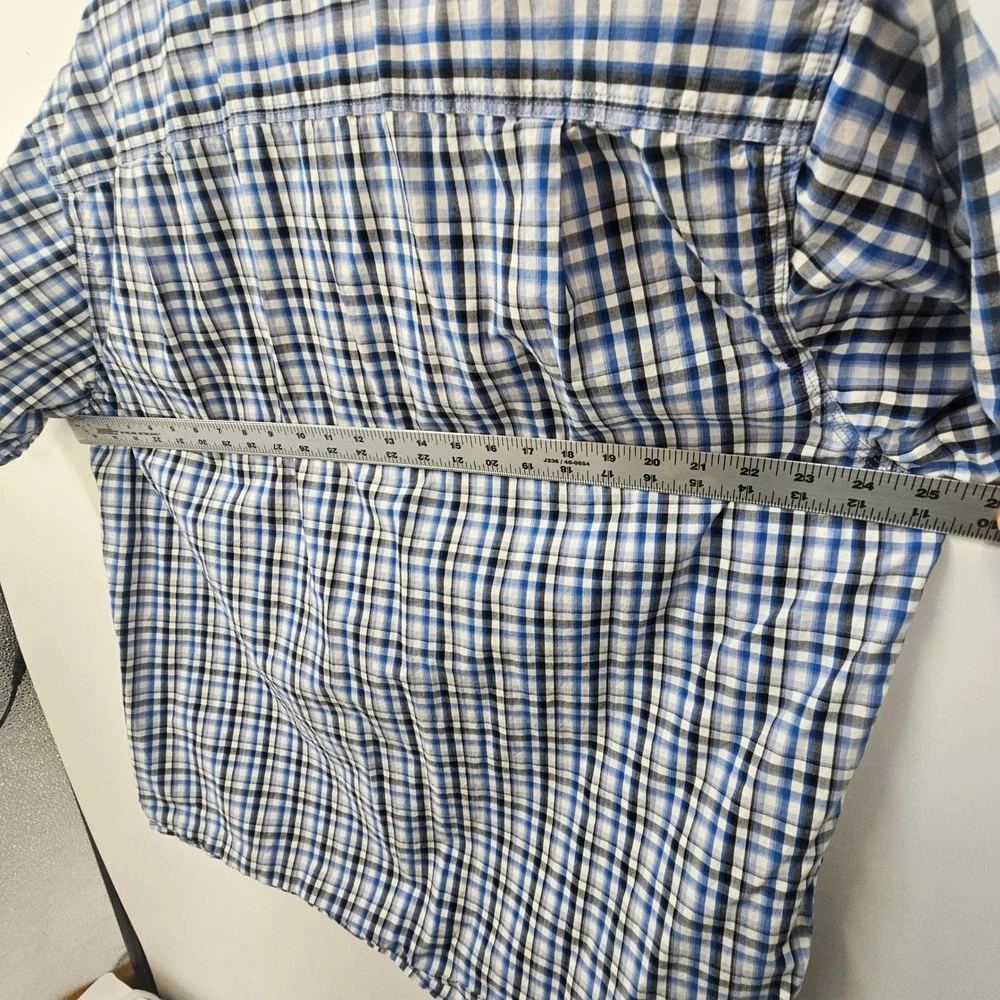 Blue‎ Mountain Mens XL Short Sleeve Plaid Button Down Shirt
